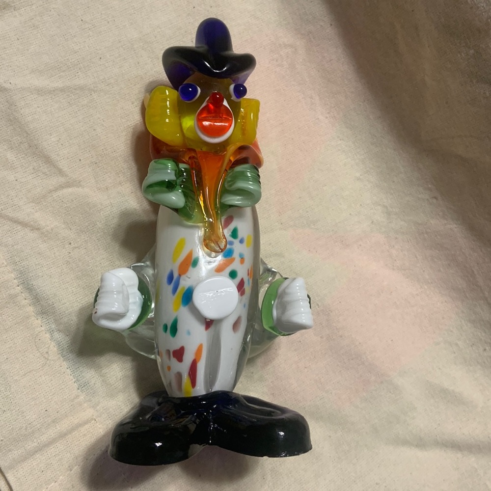 6” Handmade Murano Art Glass Clown Italy